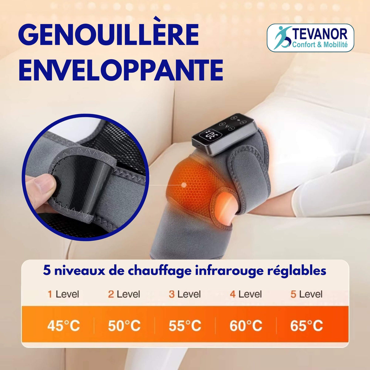 Genouillère Chauffante à vibrations Tevanor™