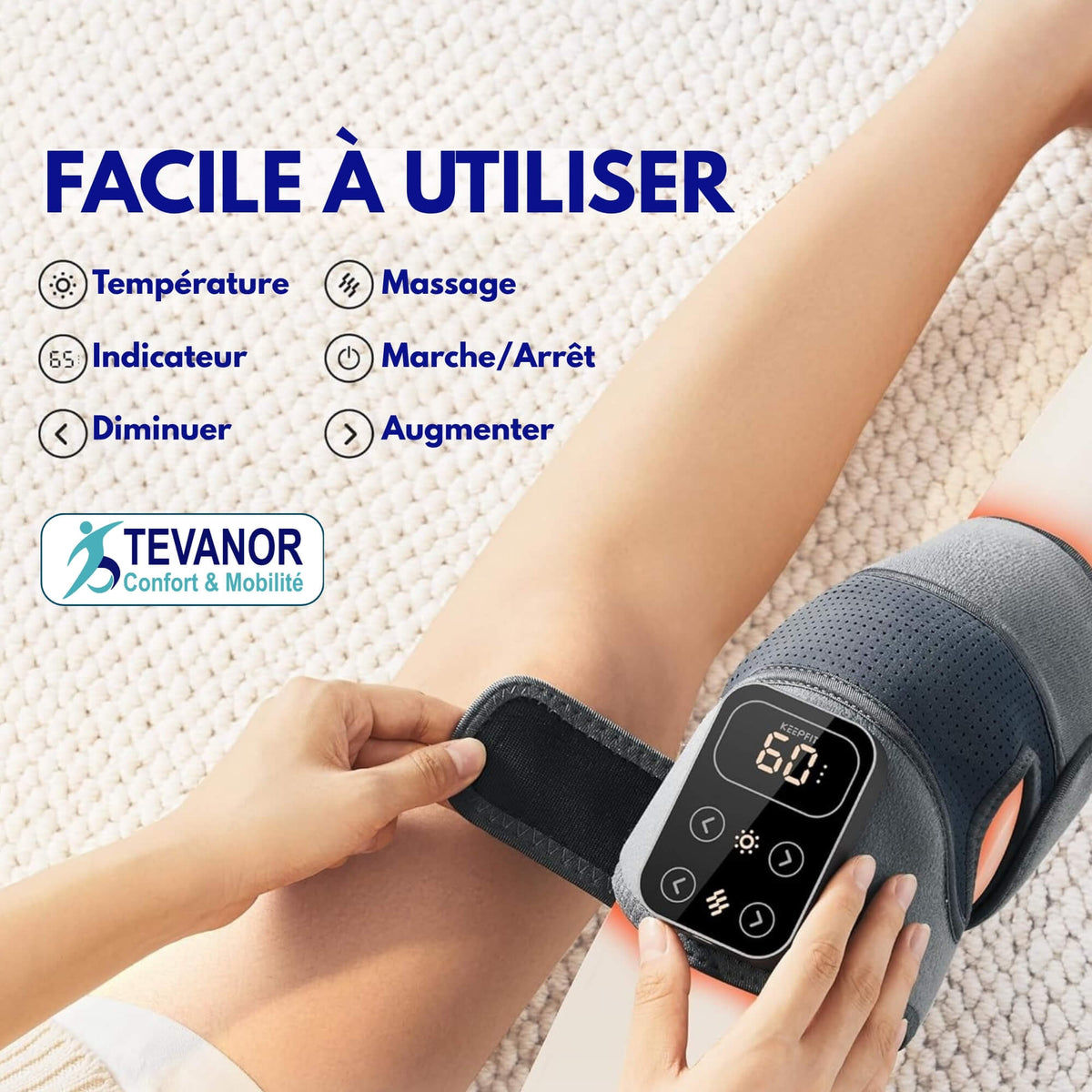 Genouillère Chauffante à vibrations Tevanor™